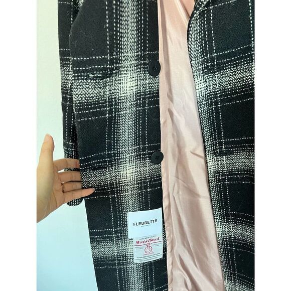 FLEURETTE X HARRIS TWEED® OAKLEY DOUBLE BREASTED COAT "WINDOWS" US14 - Picture 9 of 13